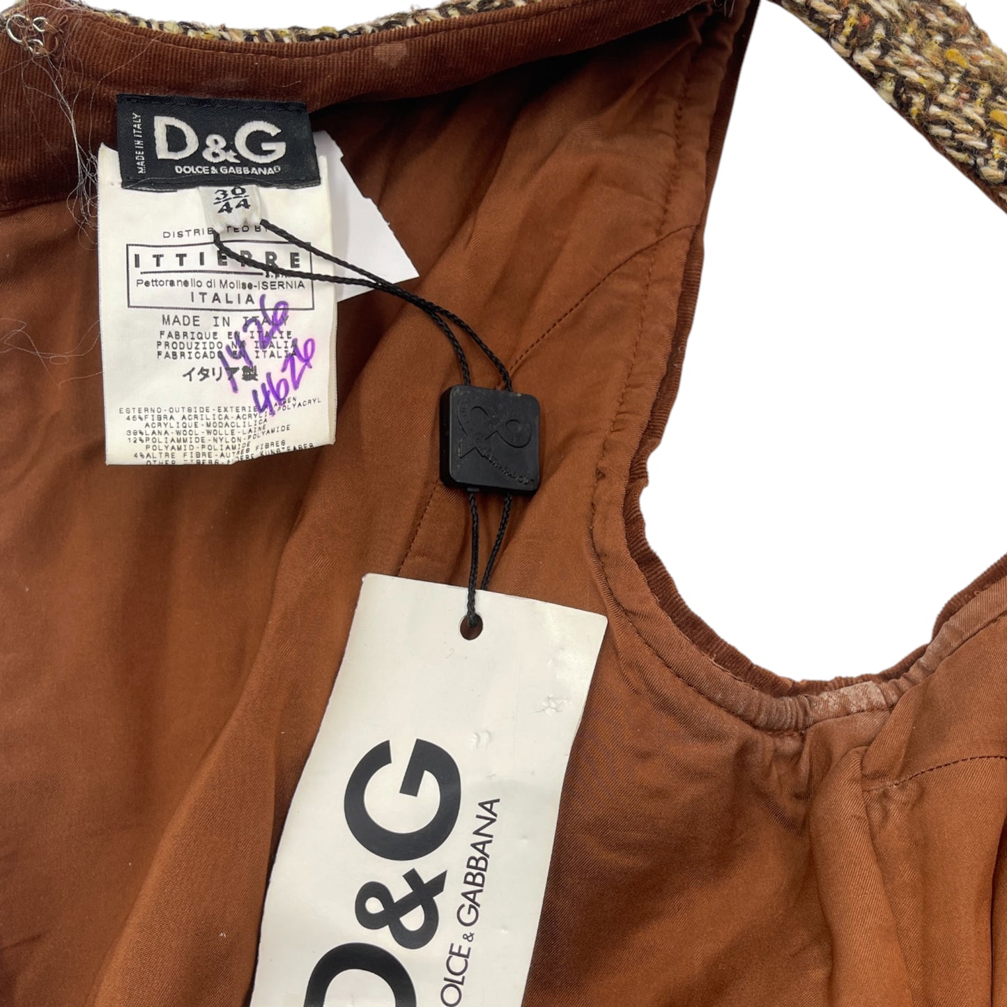 D&G Brown Tweed Belted Dress