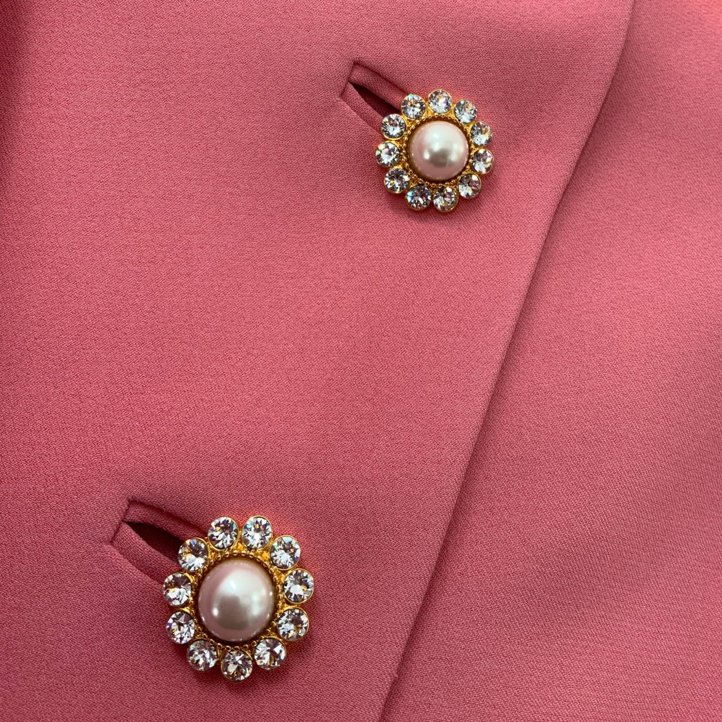Miu Miu Pink Blazer with Flower Detailed Buttons