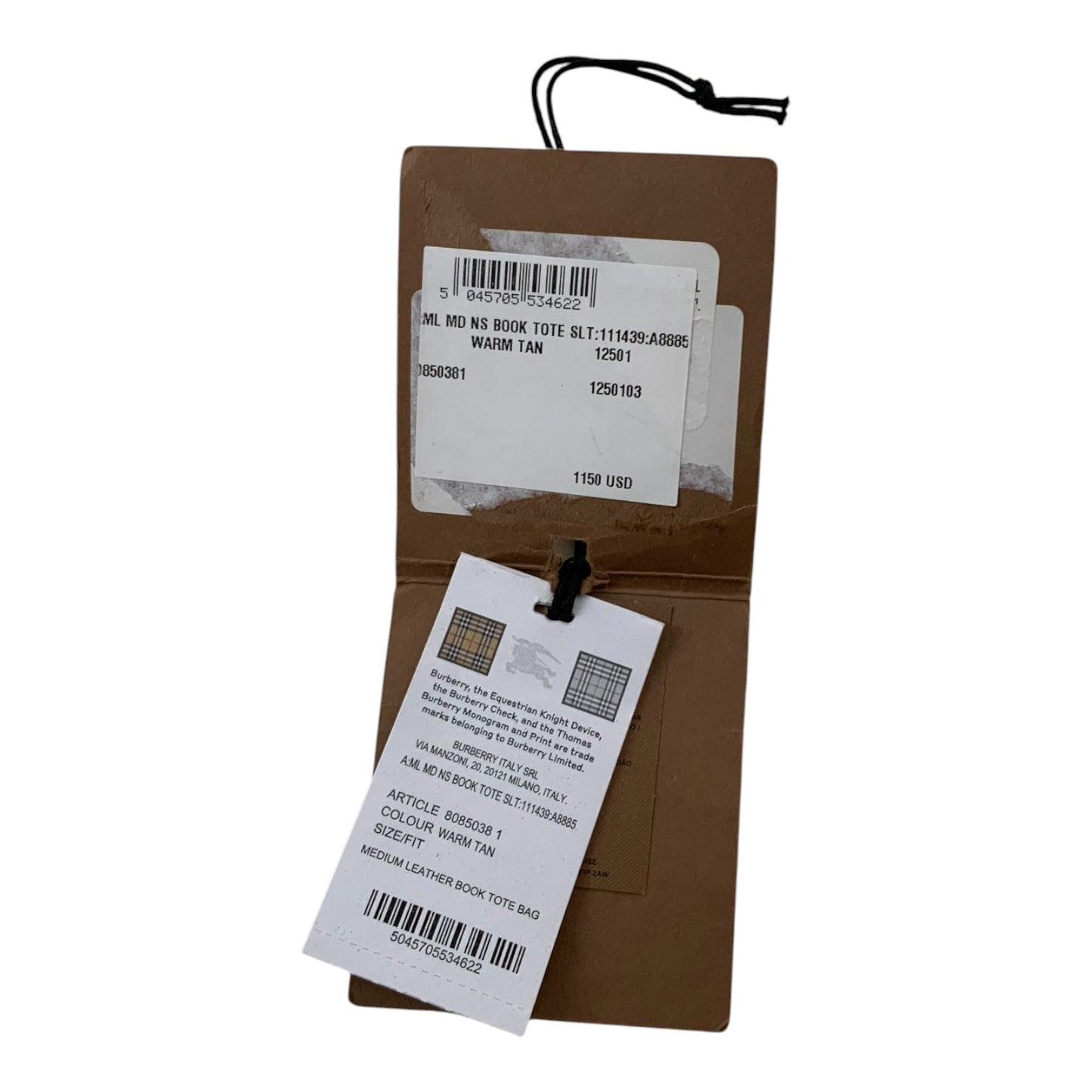 Burberry Brown Structured Oversized Tote Bag