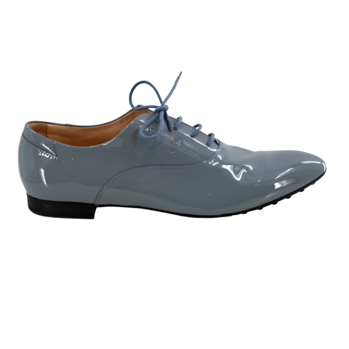 Tod's Light Blue Patent Leather Derby Boots