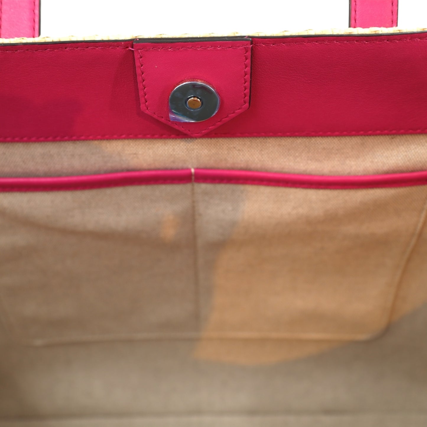Jimmy Choo Leather Trim Raffia Tote Bag