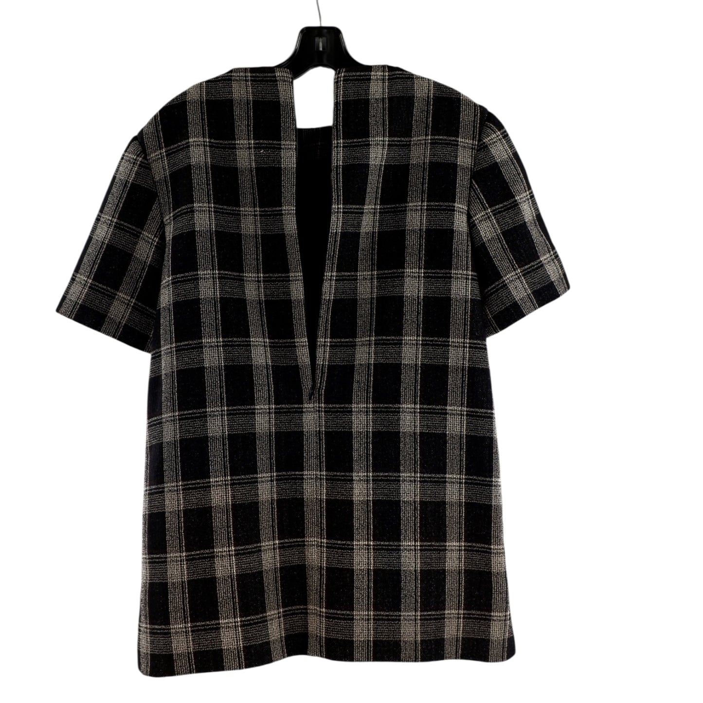 Proenza Schouler Black Plaid Short Sleeve Structured Top