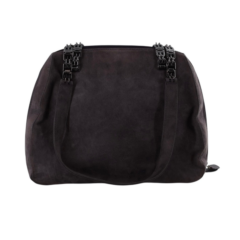 Bally Grey Suede Mini Boston