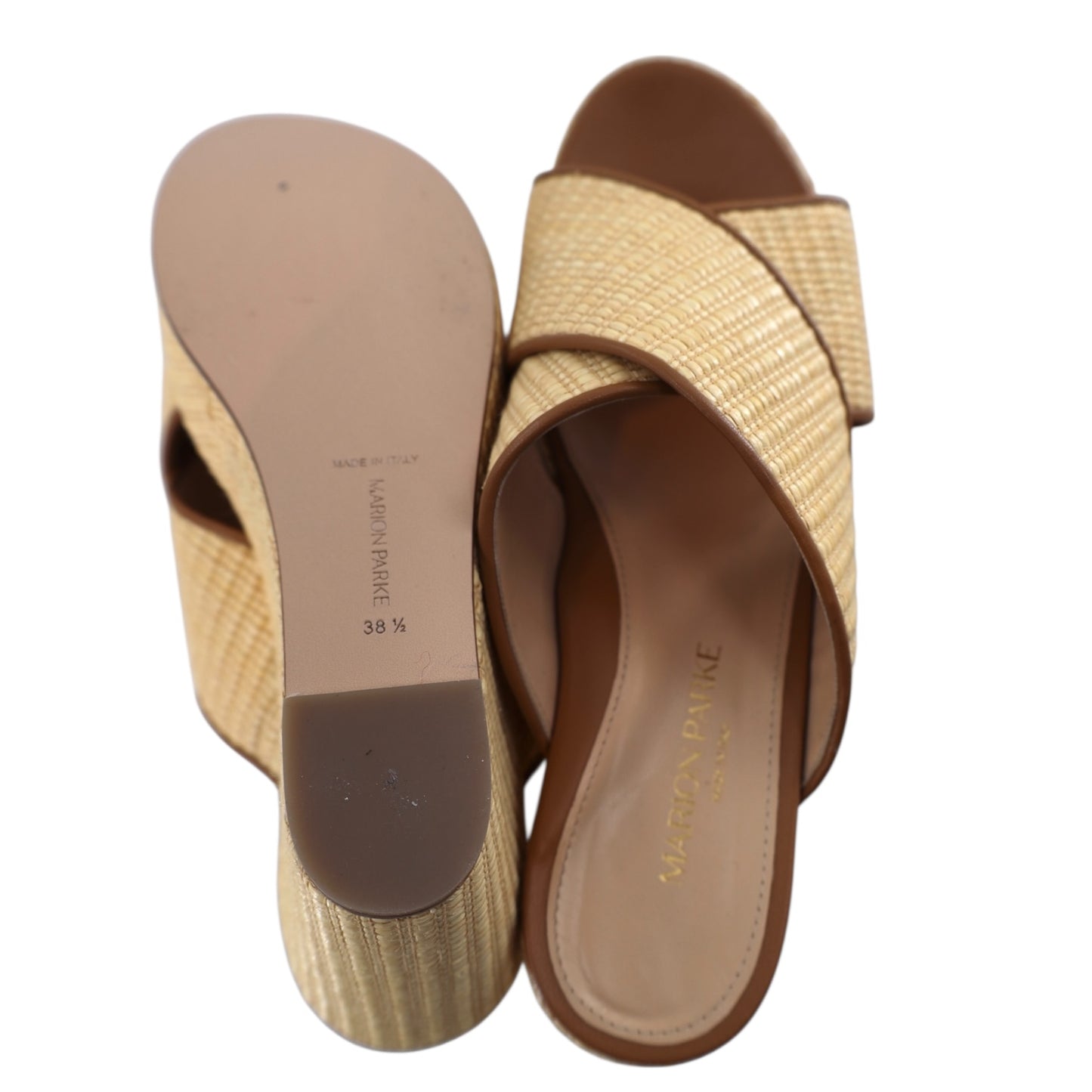 Marion Parke Tan and Brown Wedges