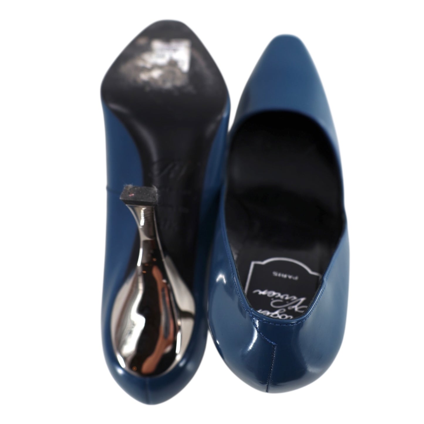 Roger Vivier Viv in the City Blue and Silver Heel