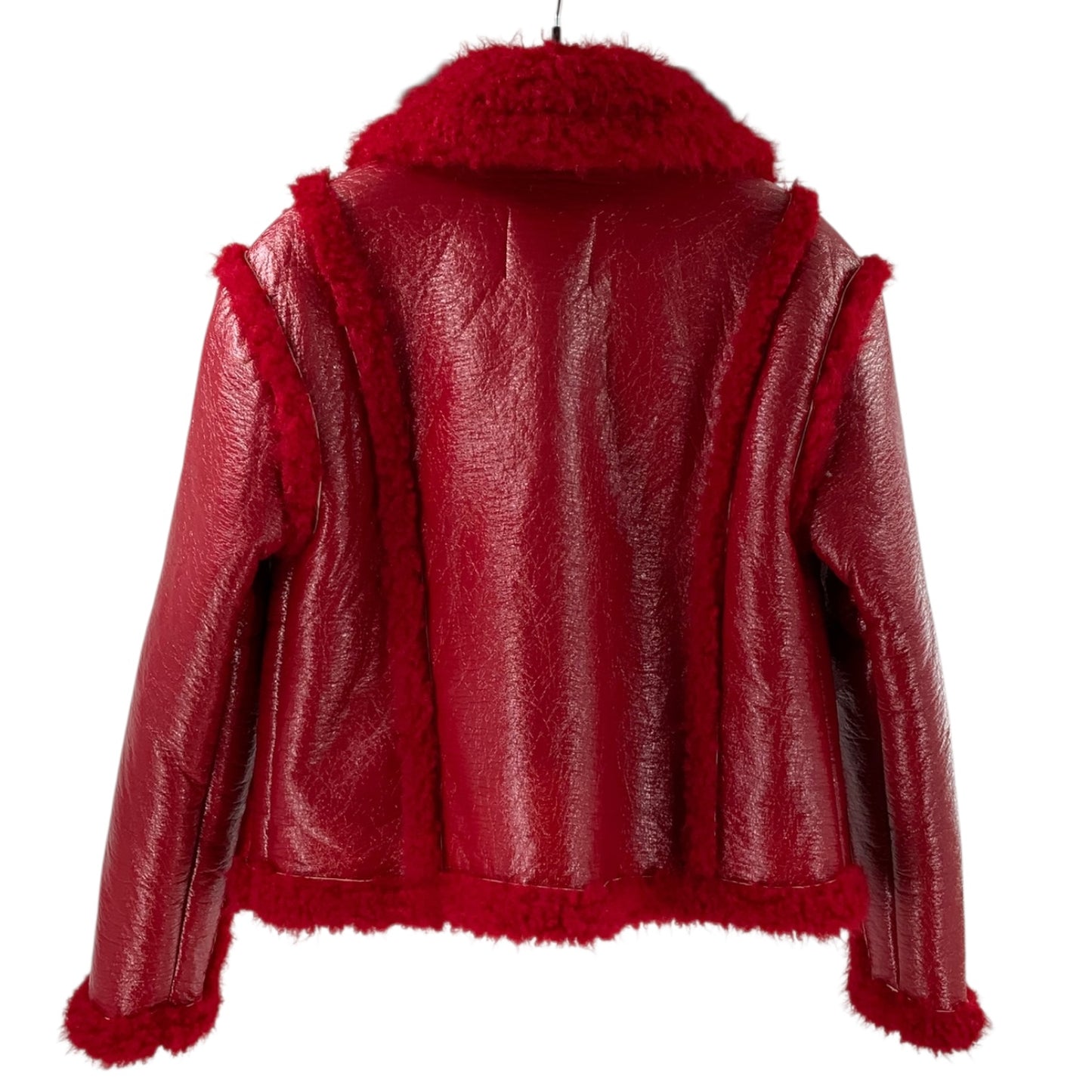 7 For All Mankind Stella Red Bold Vegan Faux Leather