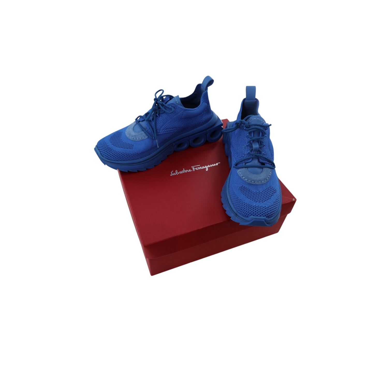 Salvatore Ferragamo Gancini Logo Blue Sneakers