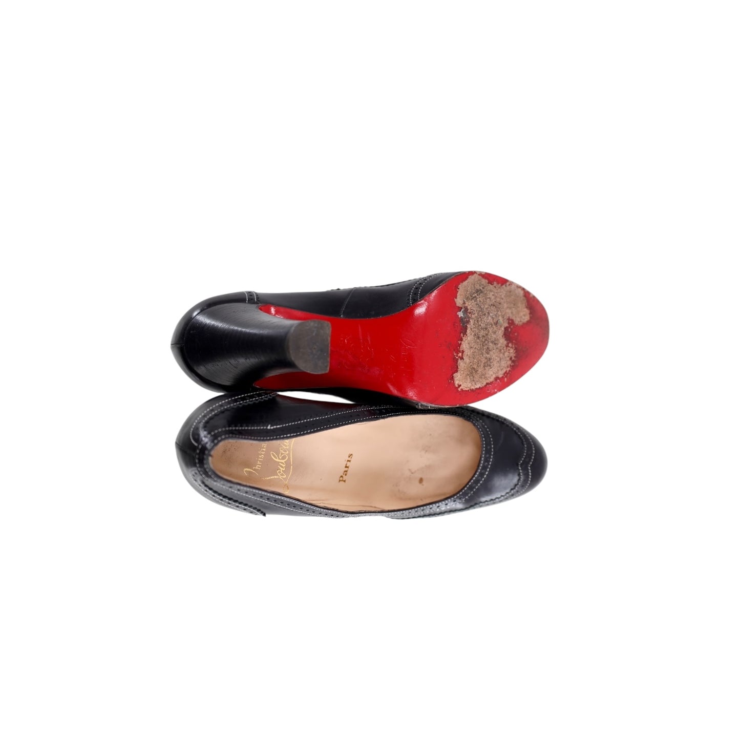 Christian Louboutin Leather Lasercut Accented Pumps