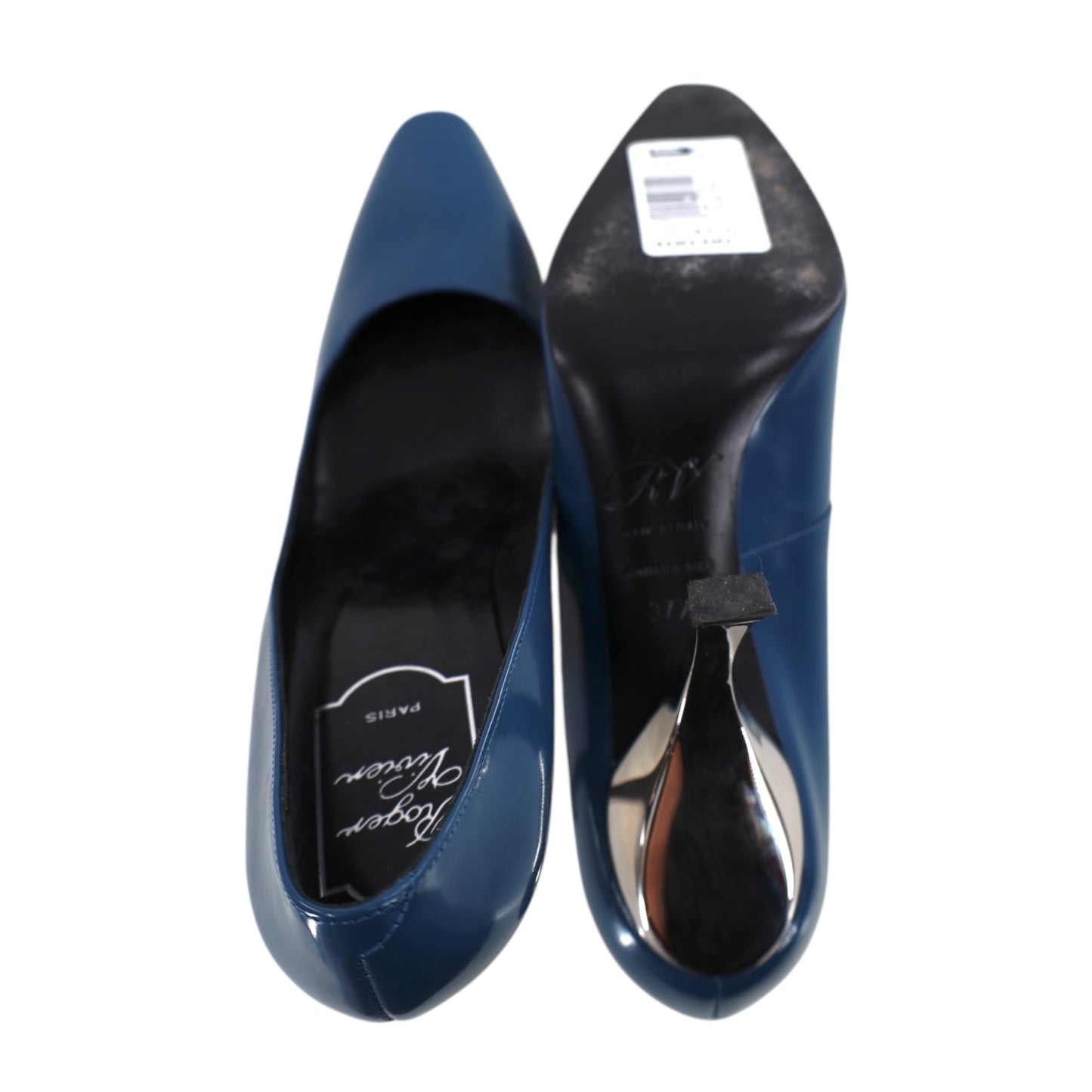 Roger Vivier Viv in the City Blue and Silver Heel