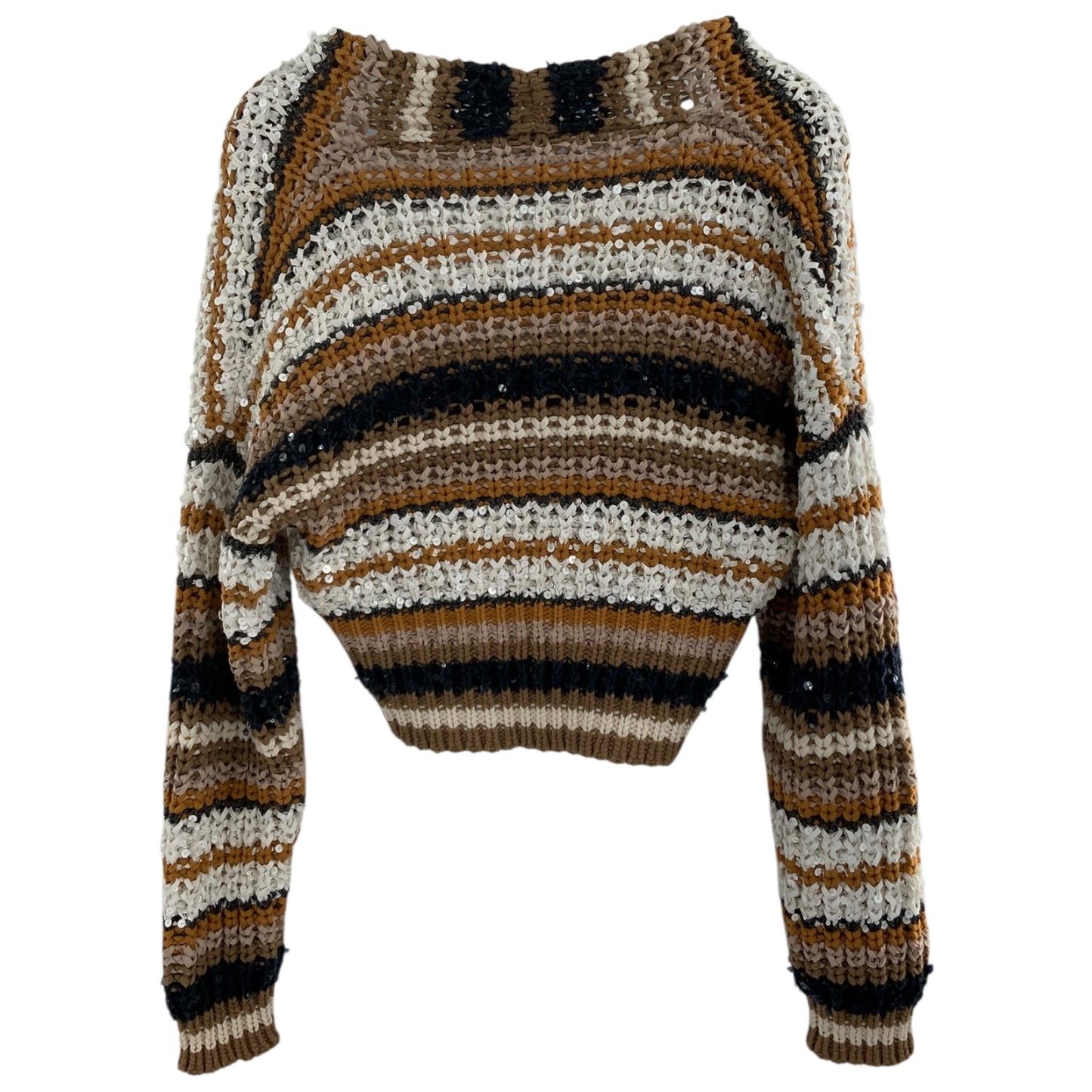 Brunello Cucinelli Palettes Striped Sequin Cardigan