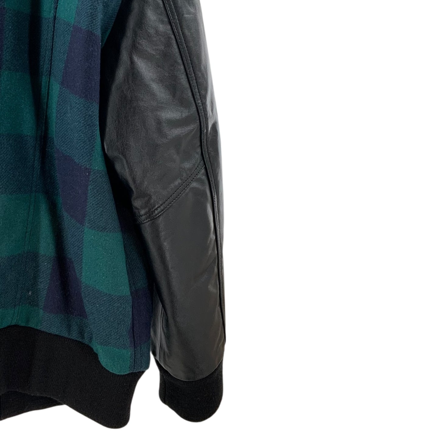 Levi's Flannel Print Coat with Leather Sleeves
