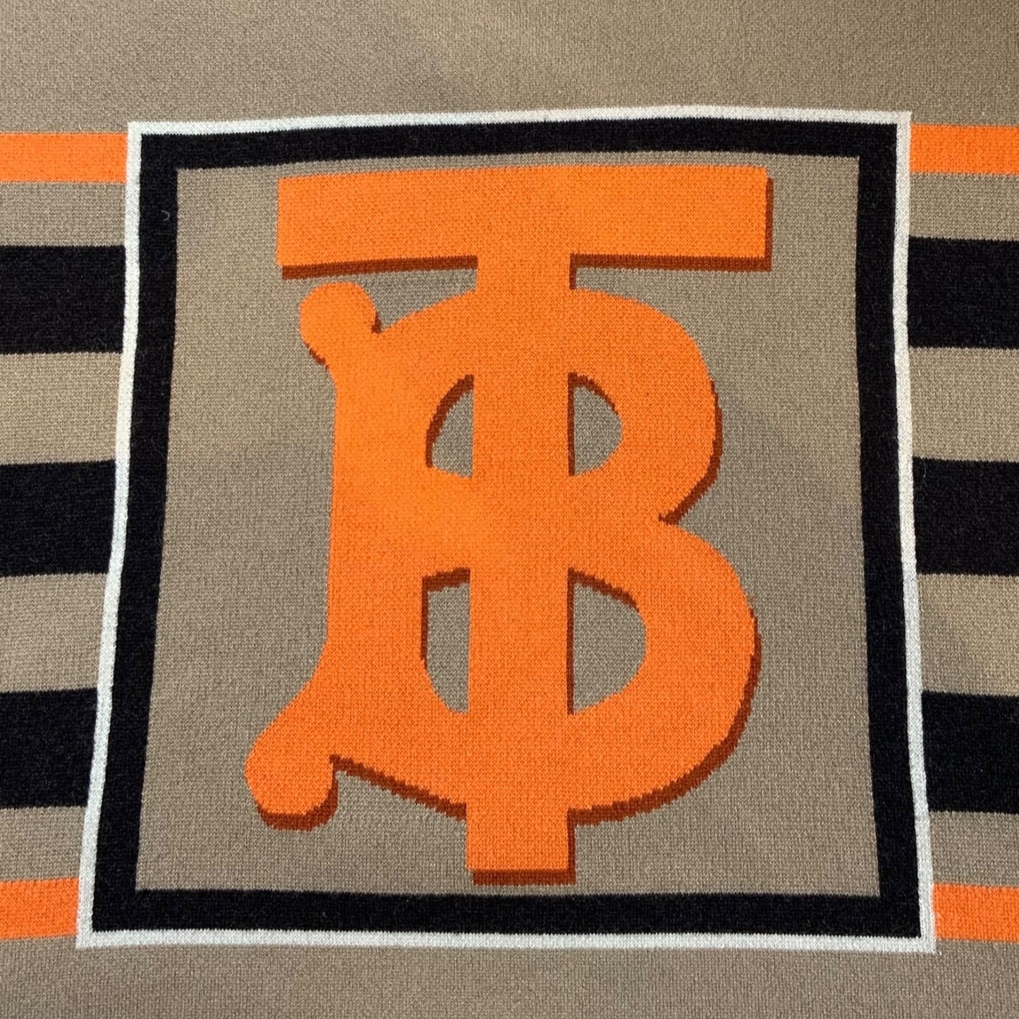 Burberry Tan Poncho/Cape With Orange Accents