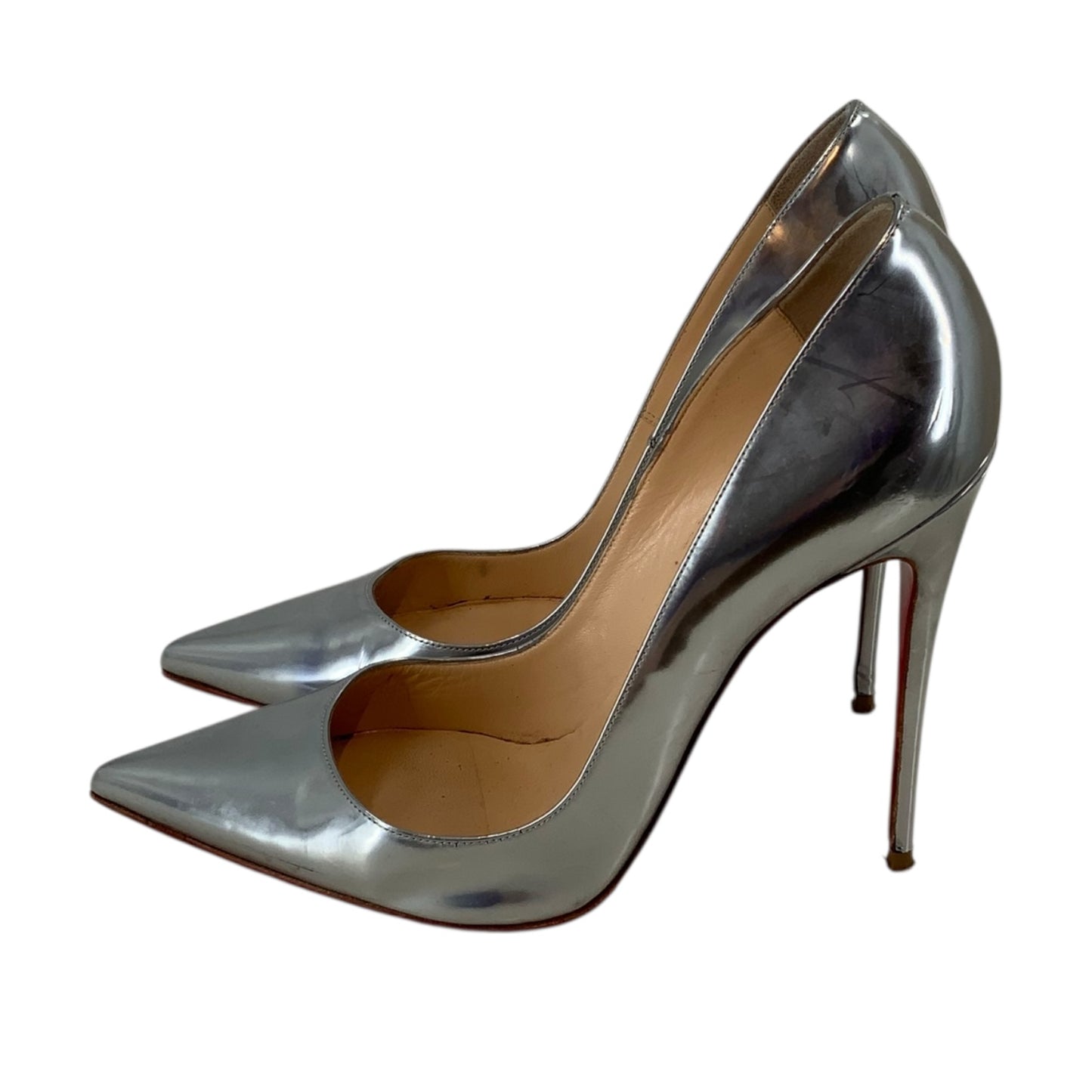 Christian Louboutin Silver Red Bottoms