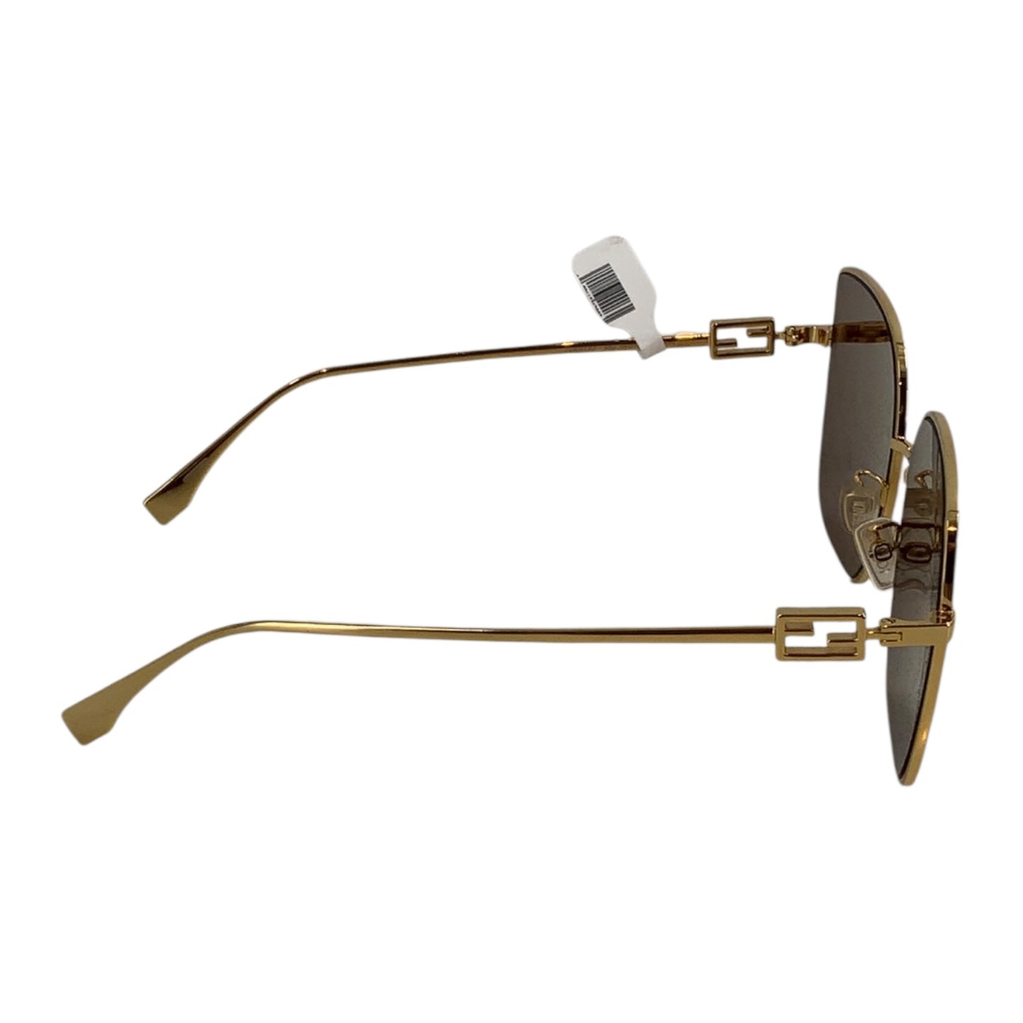 Fendi Metal Baguette Square Sunglasses FE40013U Gold Brown