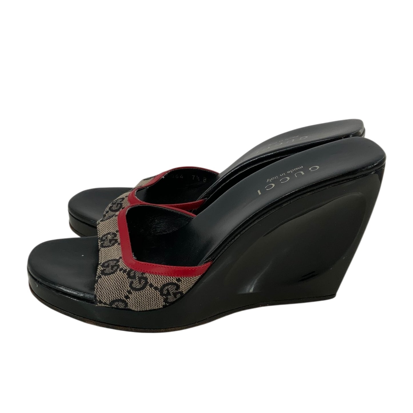 Gucci GG Pattern Canvas Wedges