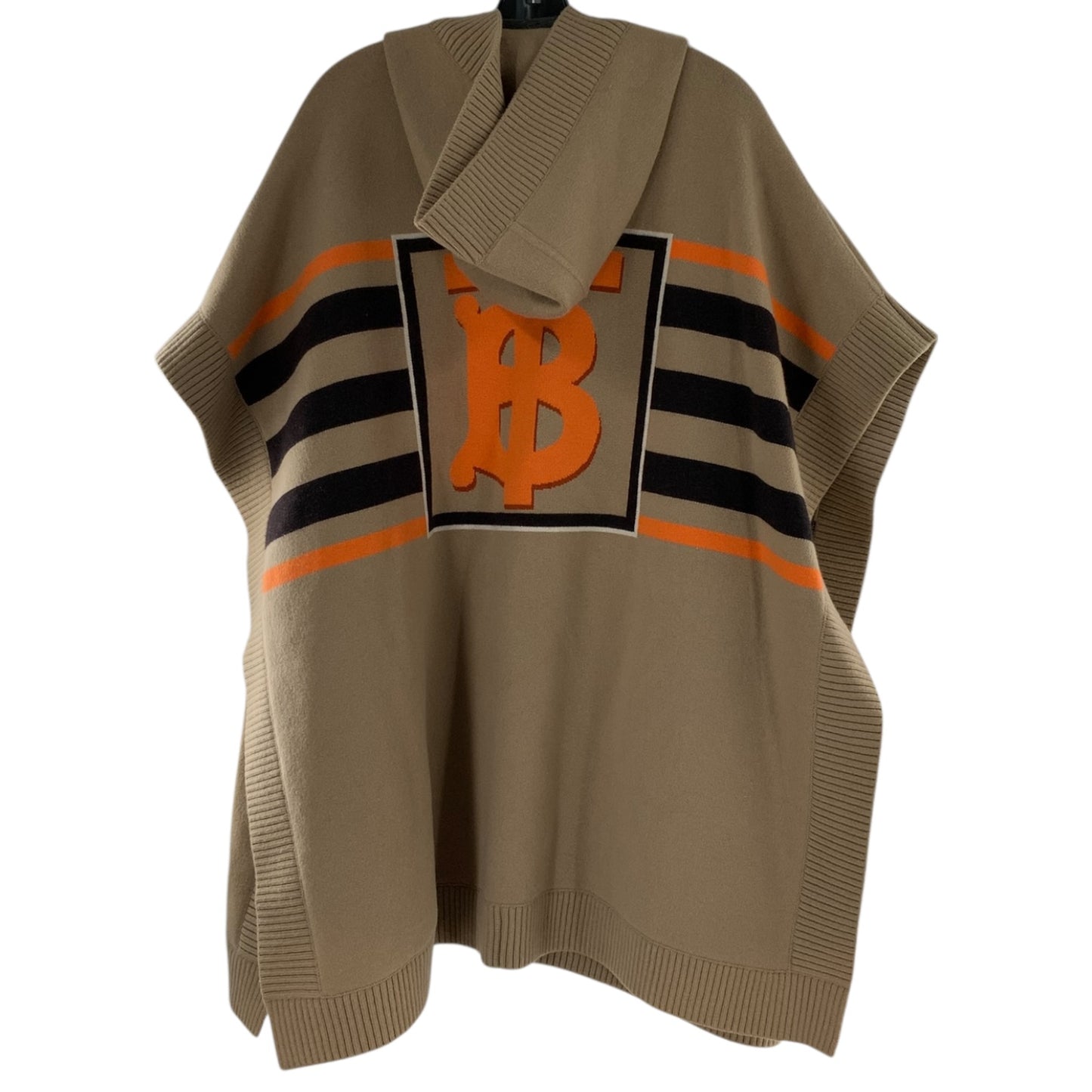 Burberry Tan Poncho/Cape With Orange Accents