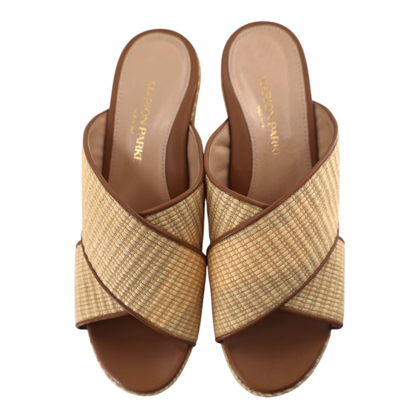 Marion Parke Tan and Brown Wedges