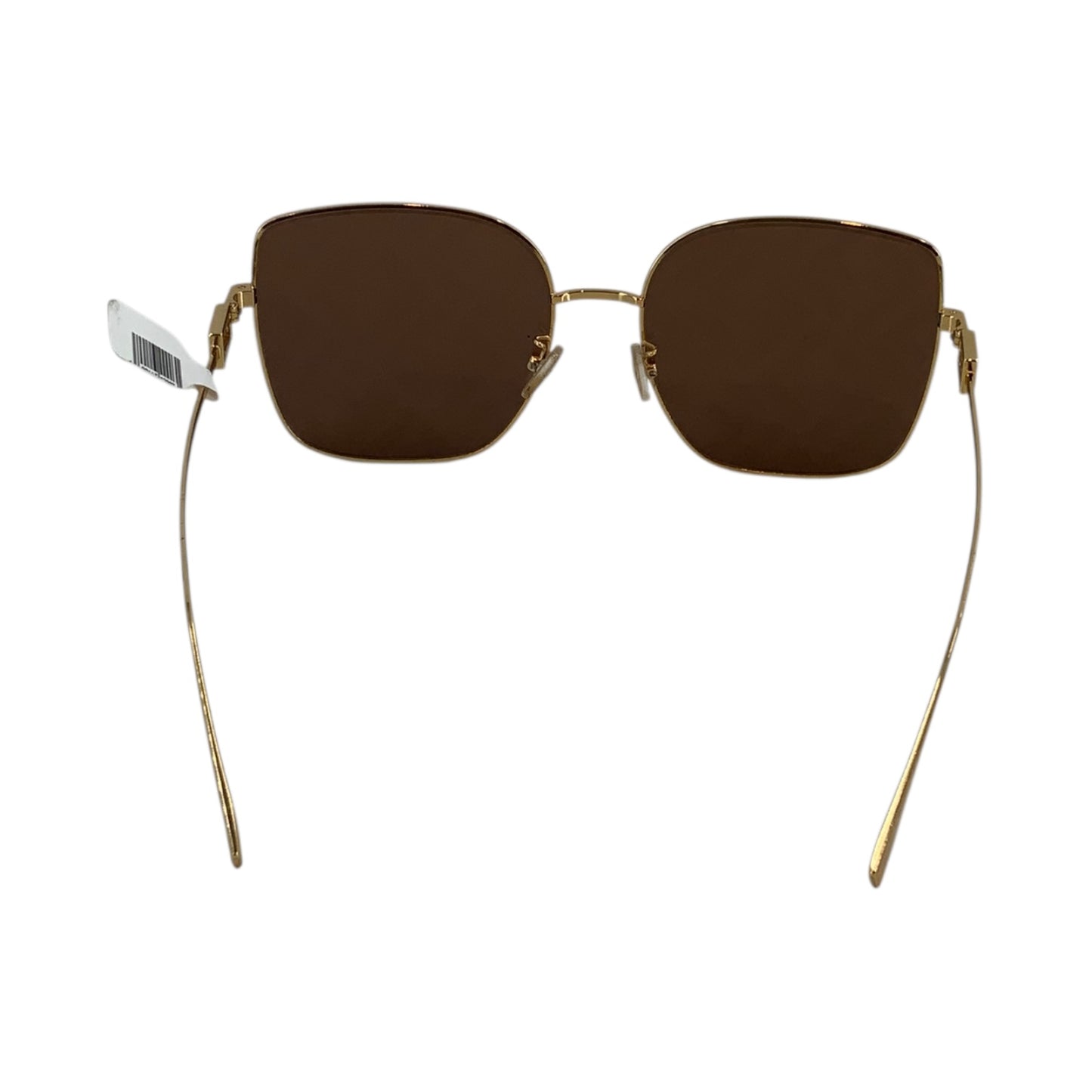 Fendi Metal Baguette Square Sunglasses FE40013U Gold Brown