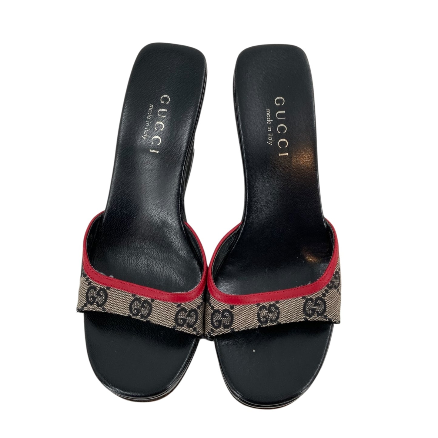 Gucci GG Pattern Canvas Wedges