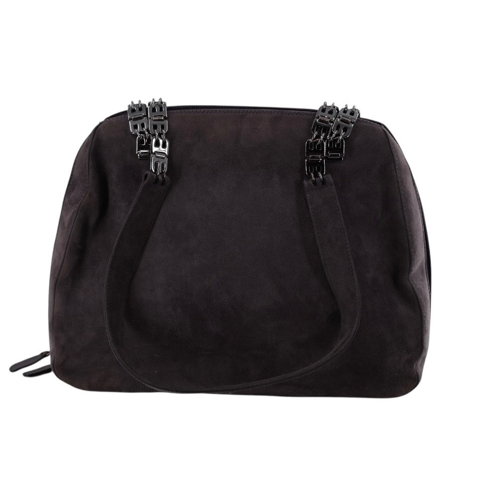 Bally Grey Suede Mini Boston