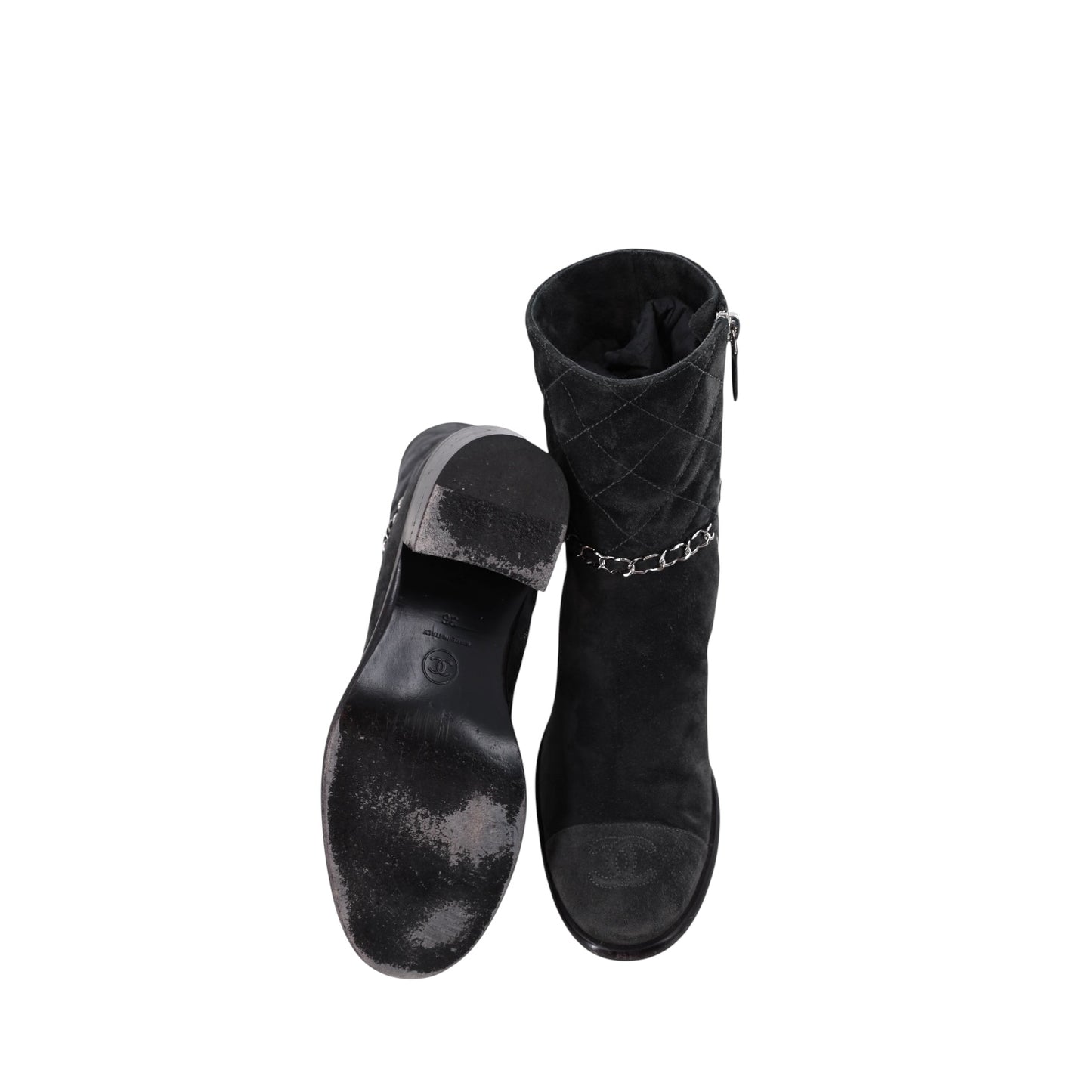 Chanel Short Suede Calfskin Boots
