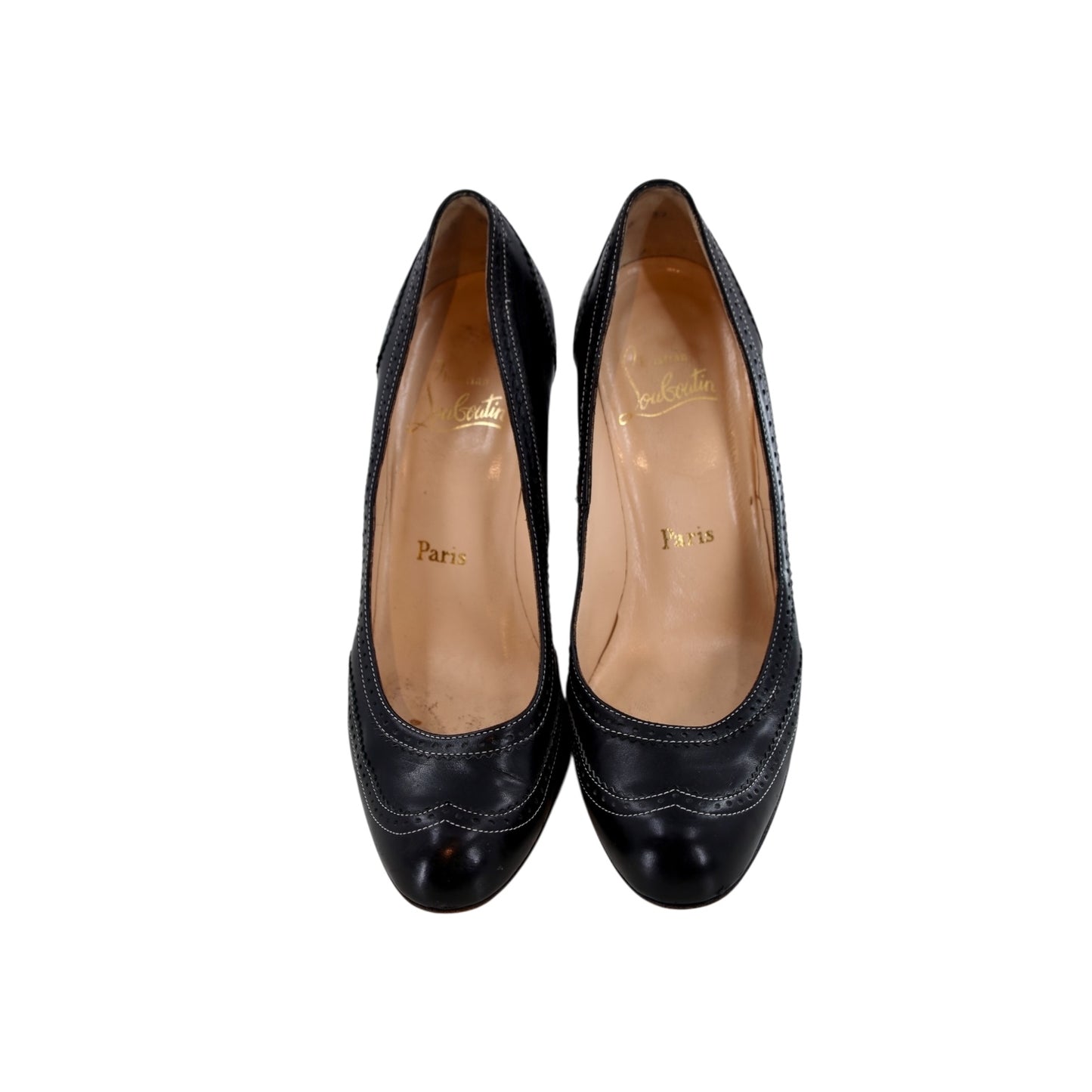 Christian Louboutin Leather Lasercut Accented Pumps