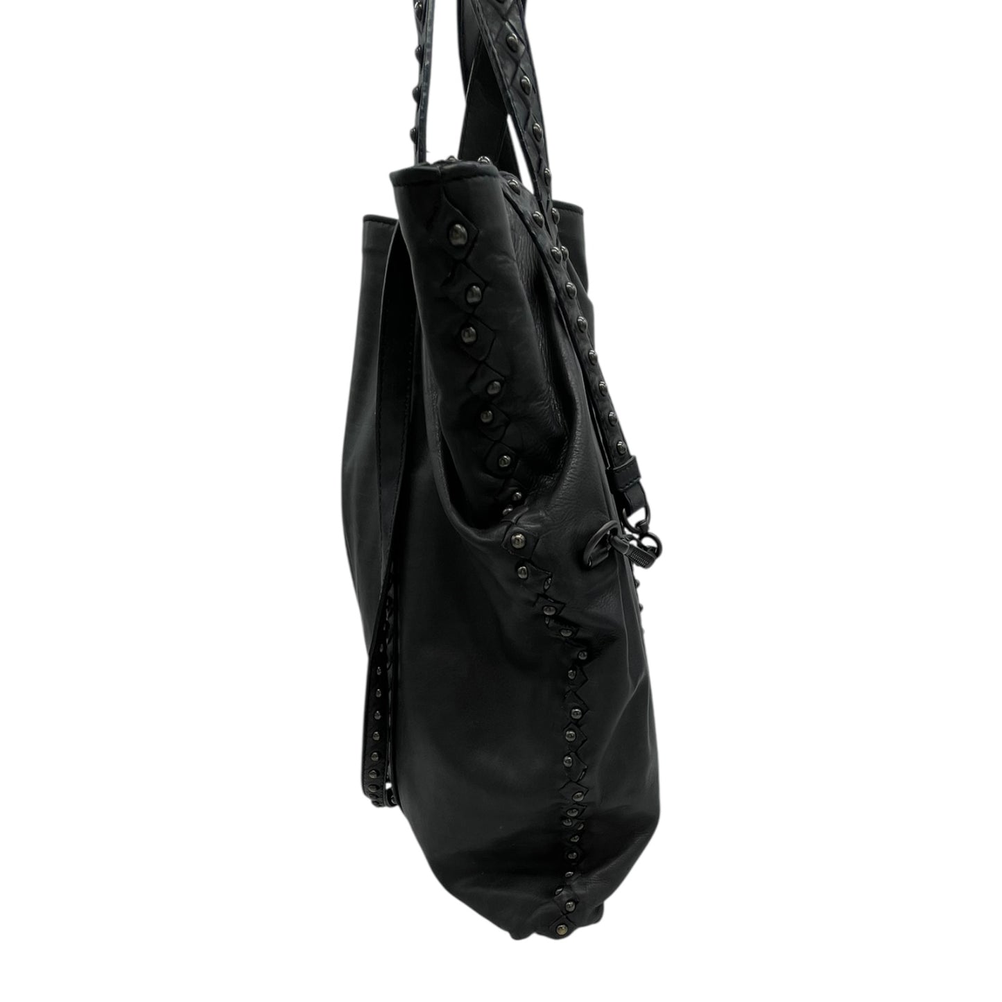 Bottega Veneta Black Leather and Studded Tote Bag