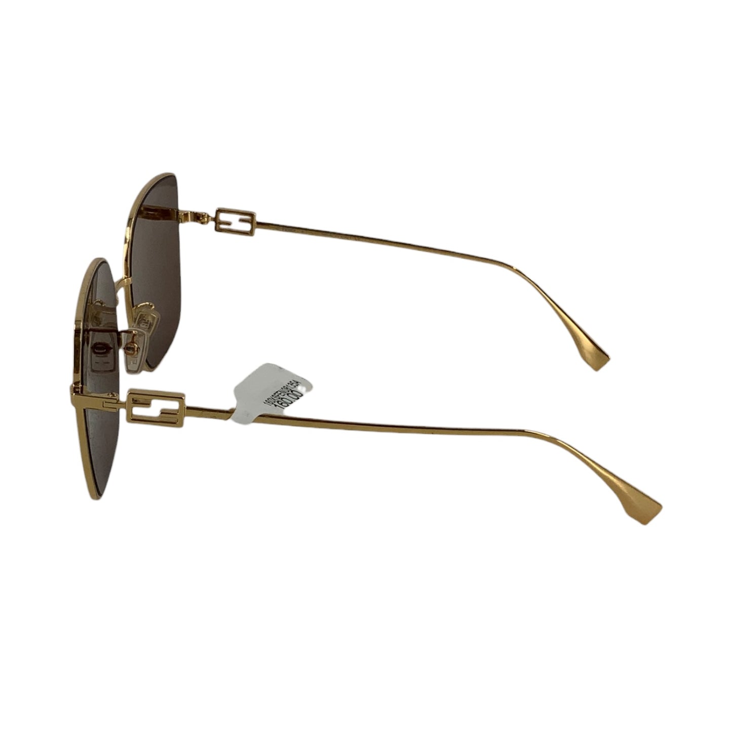 Fendi Metal Baguette Square Sunglasses FE40013U Gold Brown