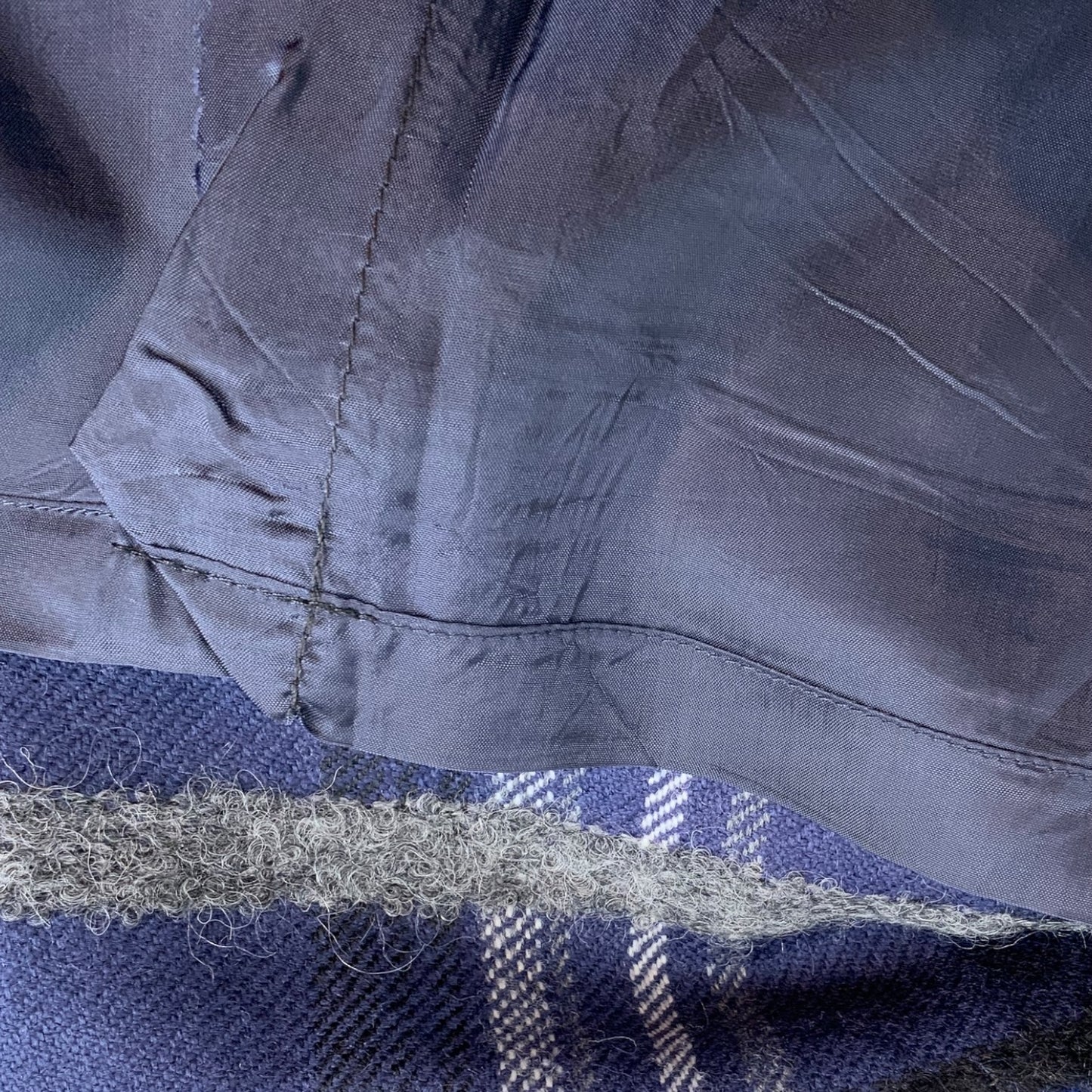 Akris Punto Blue Flannel Pattern Skirt