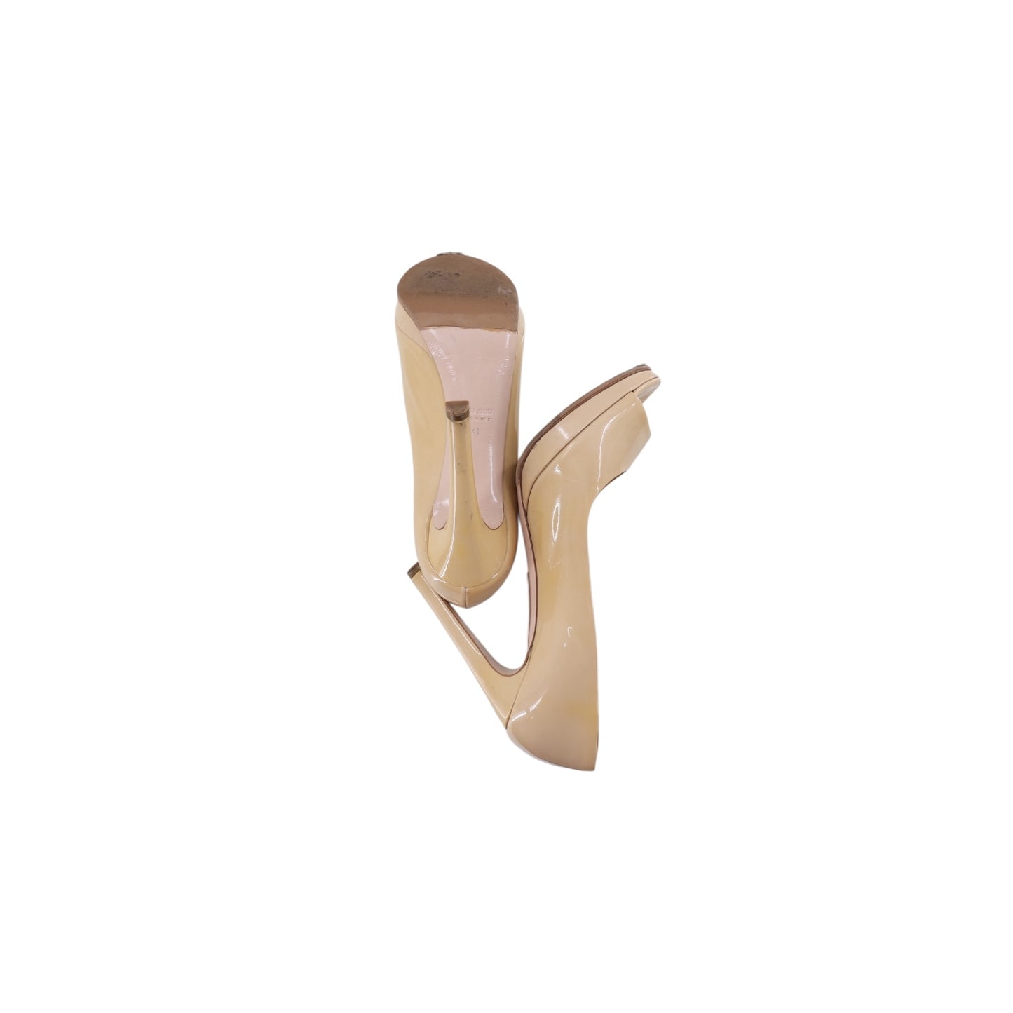 Miu Miu Peep Toe Nude Pumps