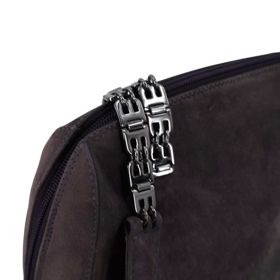 Bally Grey Suede Mini Boston