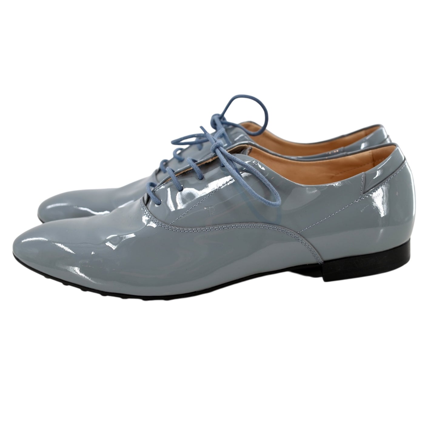 Tod's Light Blue Patent Leather Derby Boots