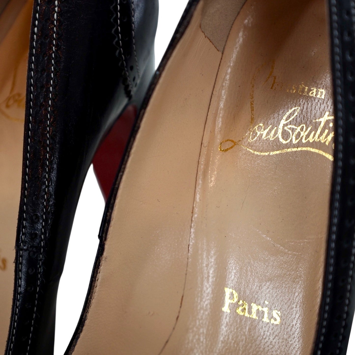 Christian Louboutin Leather Lasercut Accented Pumps