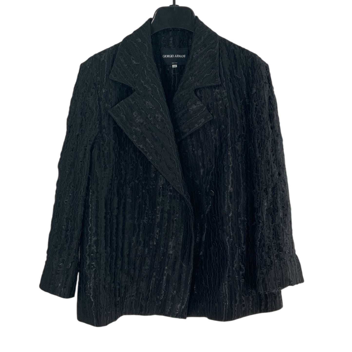 Giorgio Armani Black Textured/Patterned Blazer