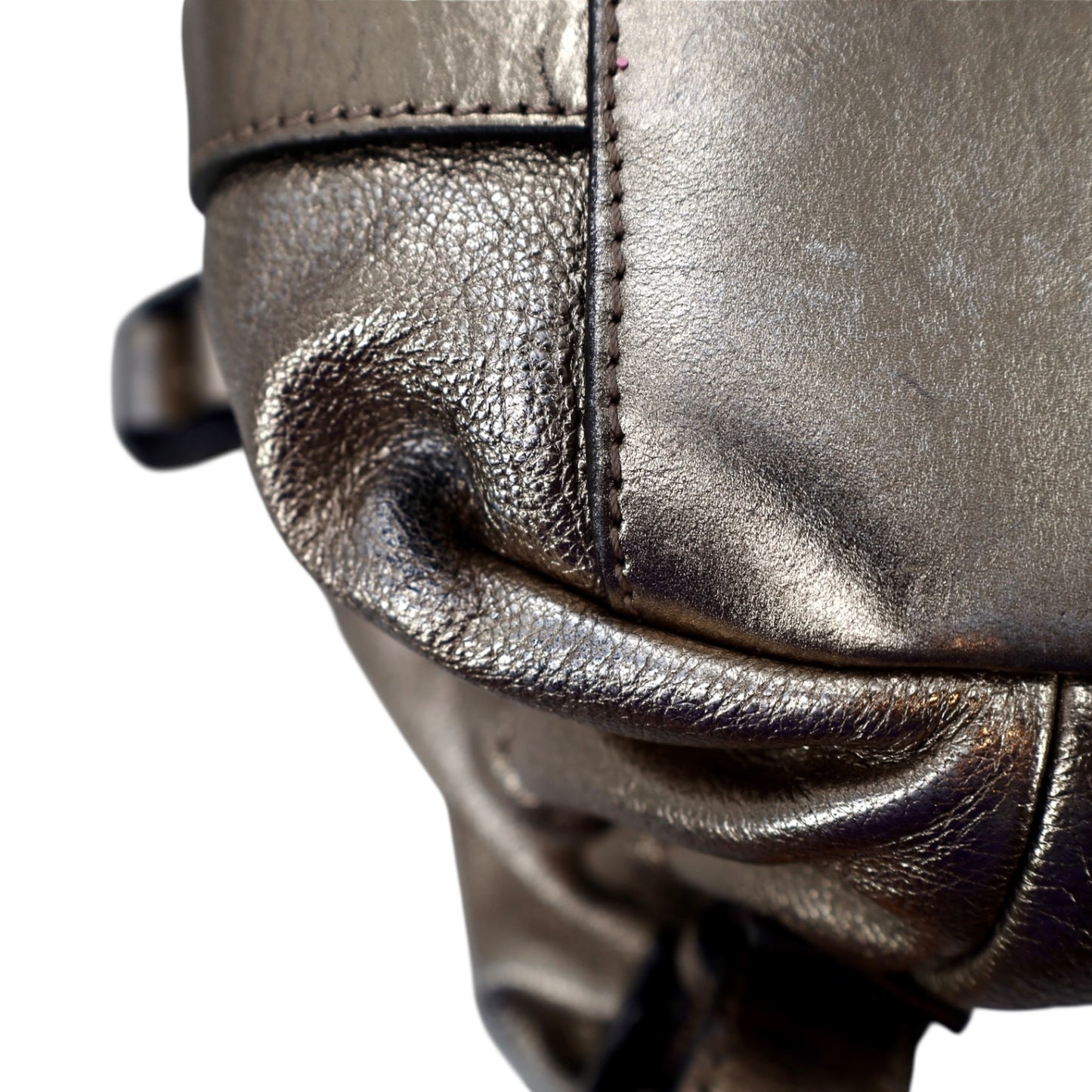 Burberry Metallic Gold Leather Curzon Shoulder Bag