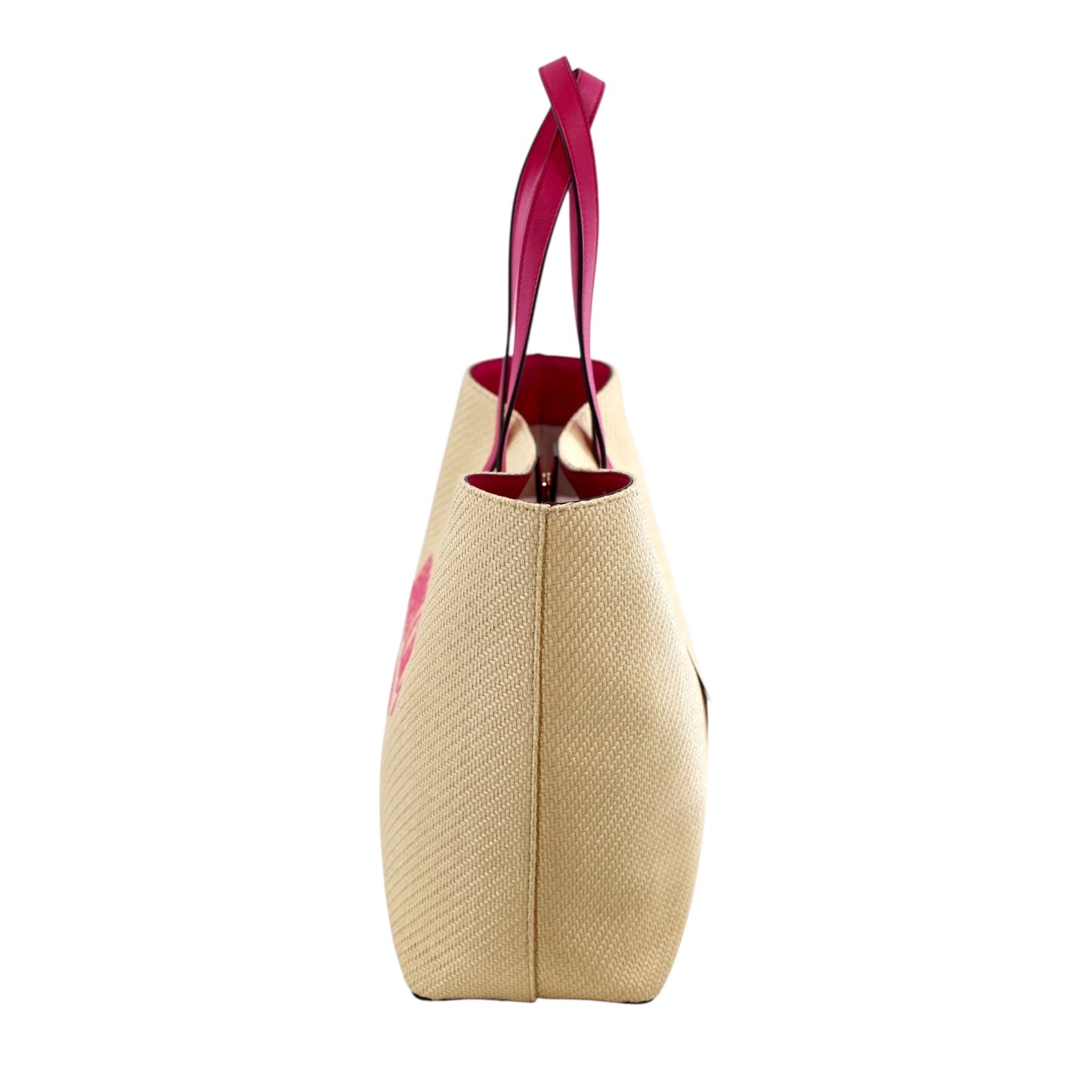 Jimmy Choo Leather Trim Raffia Tote Bag