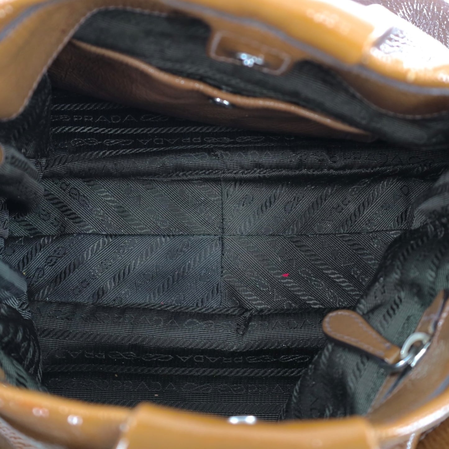 Prada Brown Ombre Patent Leather Bag