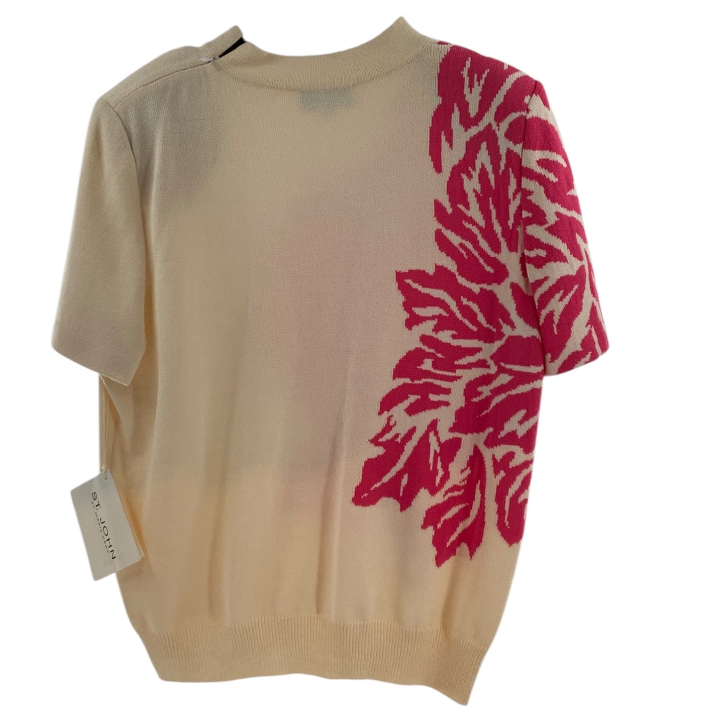 St. John BT. White/Tropic Pink Floral Knit Top