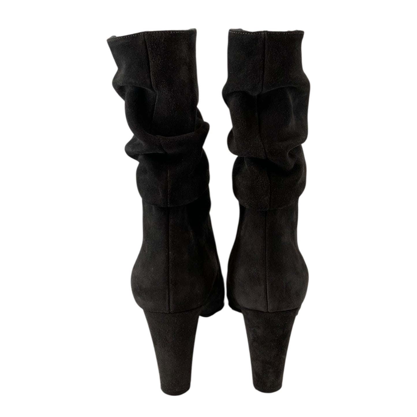 Manolo Blahnik Silver Suede Heeled Booties