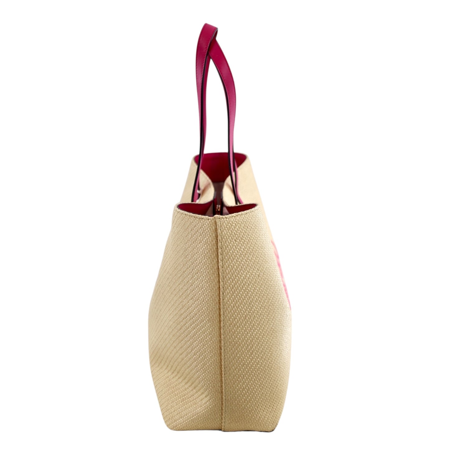 Jimmy Choo Leather Trim Raffia Tote Bag