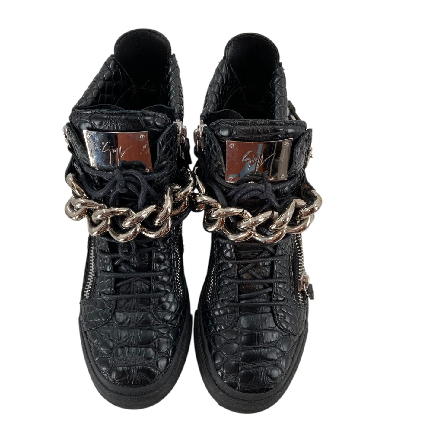 Giuseppe Zanotti Design Croc Embossed High Top Sneakers
