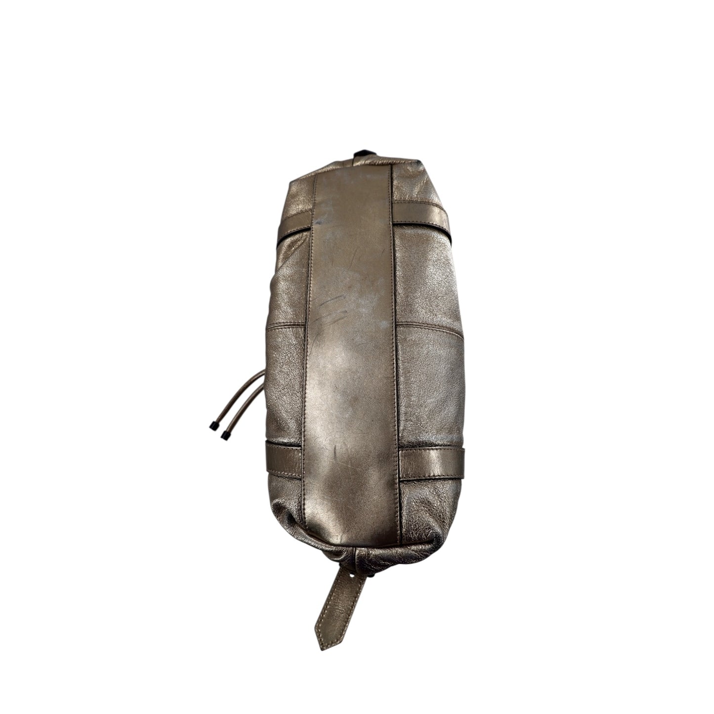 Burberry Metallic Gold Leather Curzon Shoulder Bag
