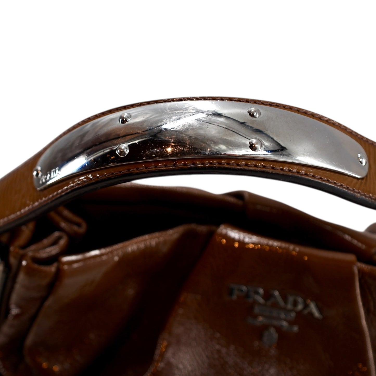 Prada Brown Ombre Patent Leather Bag