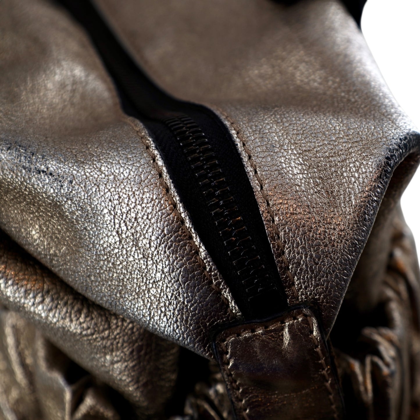 Burberry Metallic Gold Leather Curzon Shoulder Bag