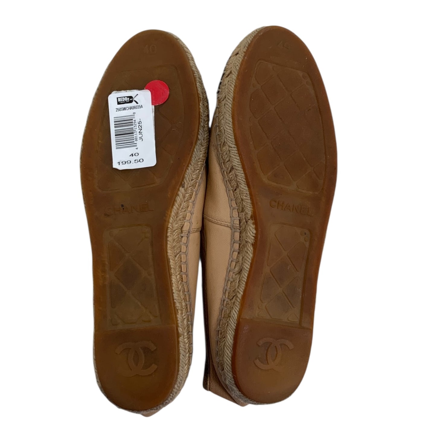 Chanel Interlocking CC Logo Leather Espadrilles