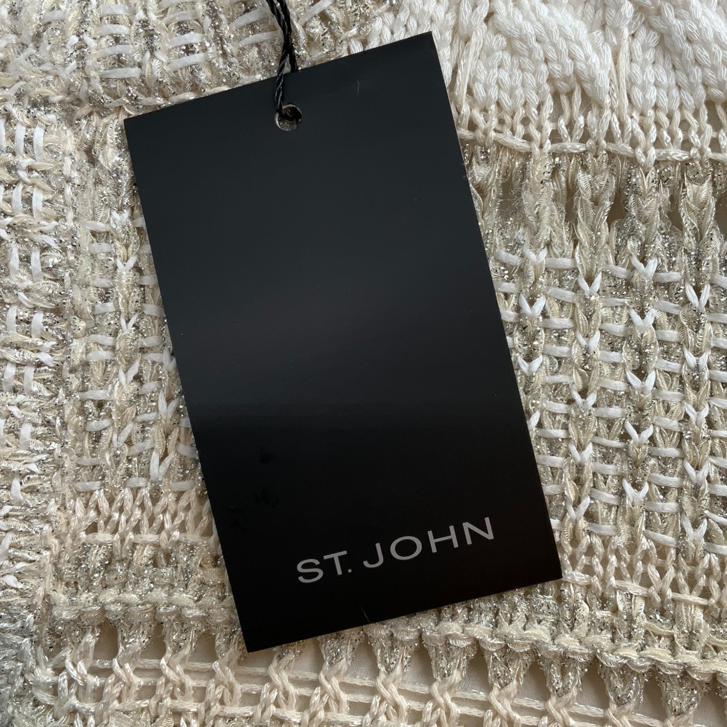 St. John Coture Metallic Silver Accent Evening Sweater