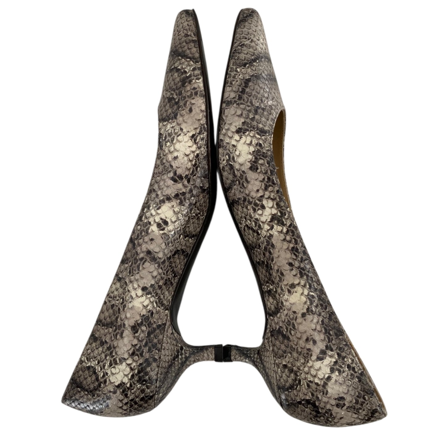 Stuart Weitzman Eva Embossed Kitten Heels