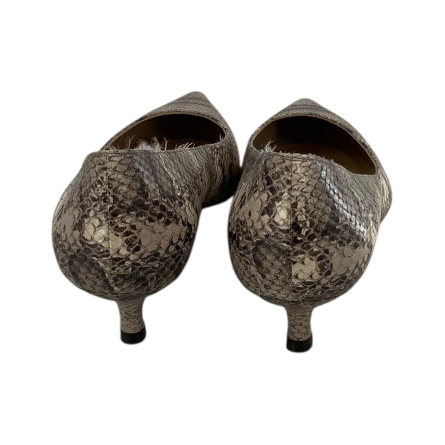 Stuart Weitzman Eva Embossed Kitten Heels