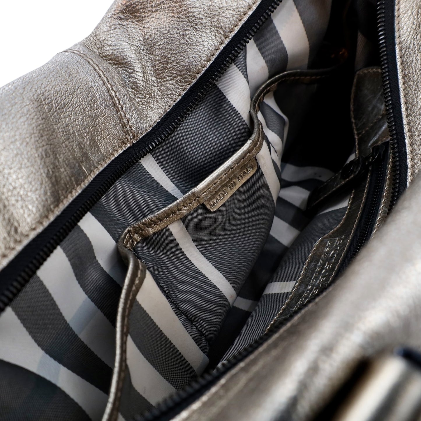Burberry Metallic Gold Leather Curzon Shoulder Bag