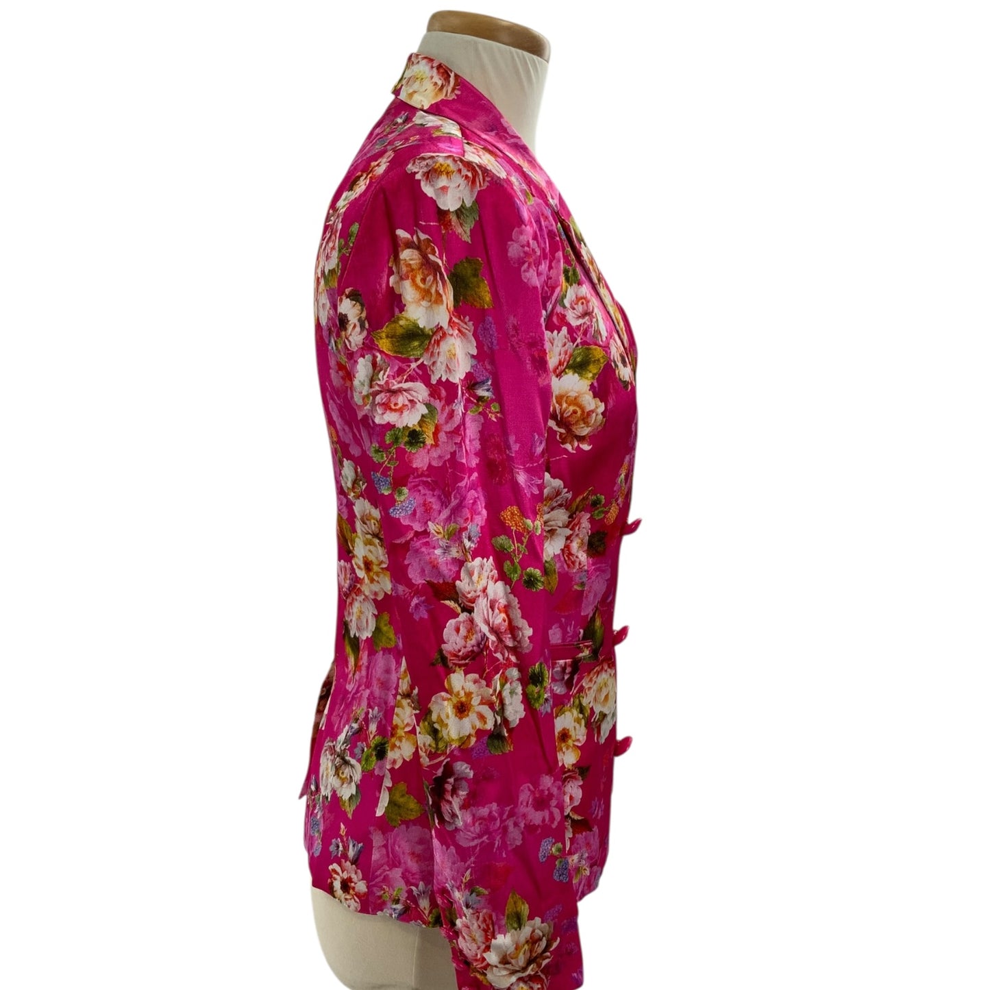 L'Agence Colin Floral Satin Cabaret Pink Blazer